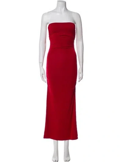 Pre-owned Posse Strapless Midi Length Dress W/ Tags In Red