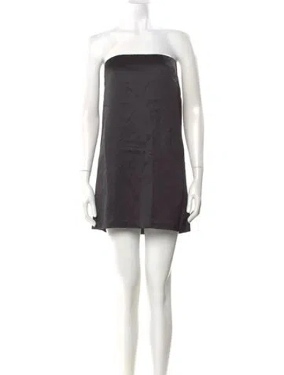 Pre-owned Posse Strapless Mini Dress In Black
