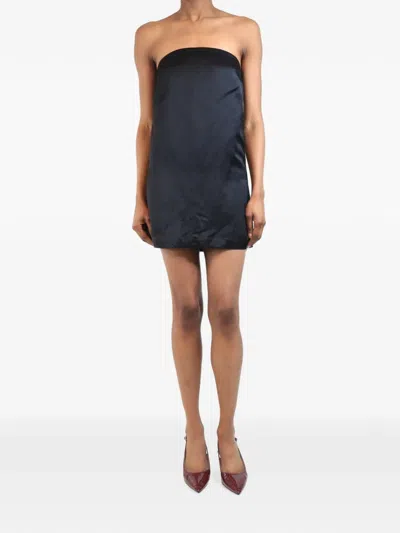 Pre-owned Posse Strapless Mini Dress In Black