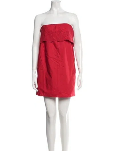 Pre-owned Posse Strapless Mini Dress In Red