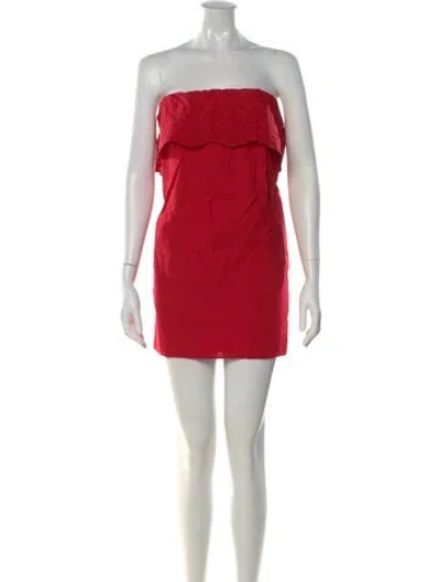 Pre-owned Posse Strapless Mini Dress W/ Tags In Red
