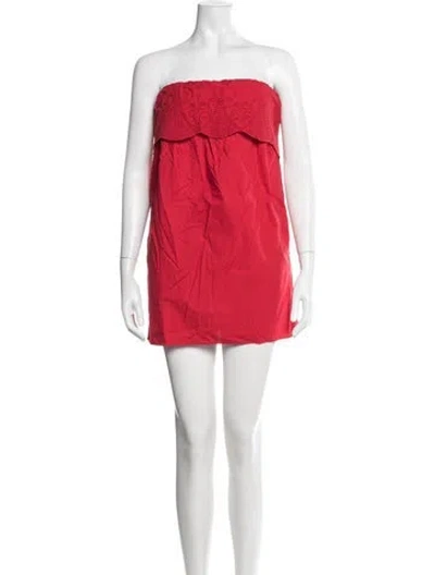 Pre-owned Posse Strapless Mini Dress W/ Tags In Red