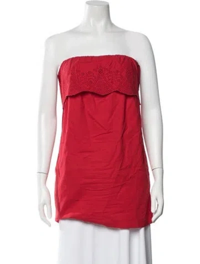 Pre-owned Posse Strapless Tunic In Red