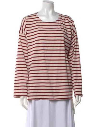 Pre-owned Posse Striped Crew Neck Top In Neutrals