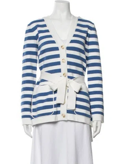 Pre-owned Posse Striped Jacket In Blue/white