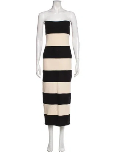 Pre-owned Posse Striped Knee-length Dress In Neutral