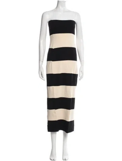 Pre-owned Posse Striped Long Dress In Multicolor