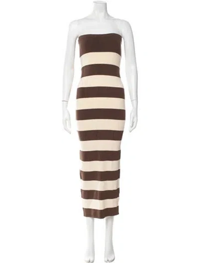 Pre-owned Posse Striped Long Dress In Multicolor