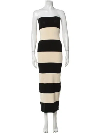 Pre-owned Posse Striped Long Dress In Neutrals