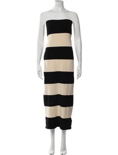 Pre-owned Posse Striped Long Dress In Neutrals