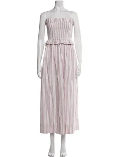Pre-owned Posse Striped Long Dress W/ Tags In Pink