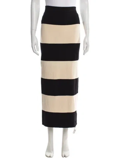 Pre-owned Posse Striped Long Skirt In Black