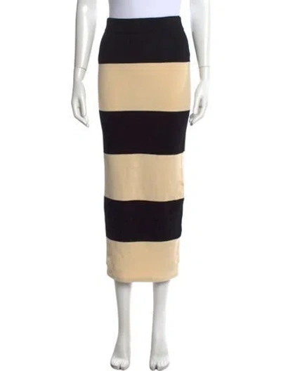 Pre-owned Posse Striped Long Skirt In Black/neutrals