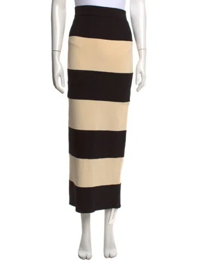 Pre-owned Posse Striped Long Skirt In Neutrals