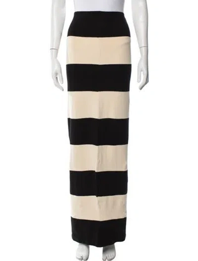 Pre-owned Posse Striped Long Skirt W/ Tags In Black