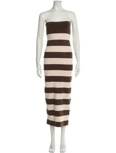 Pre-owned Posse Striped Midi Length Dress W/ Tags In Multi