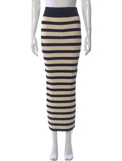 Pre-owned Posse Striped Midi Length Skirt