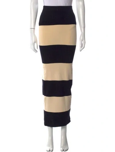 Pre-owned Posse Striped Midi Length Skirt In Black
