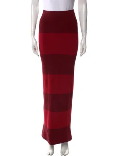 Pre-owned Posse Striped Midi Length Skirt In Red