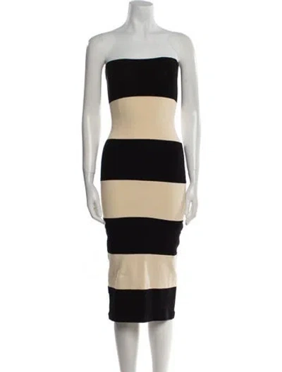 Pre-owned Posse Striped Mini Dress In Black