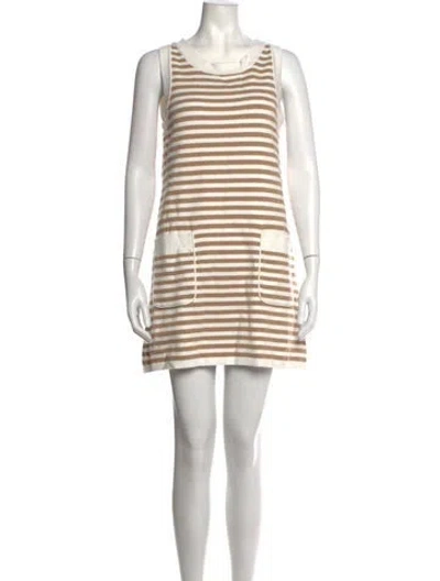 Pre-owned Posse Striped Mini Dress In Black
