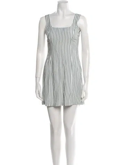 Pre-owned Posse Striped Mini Dress In Green