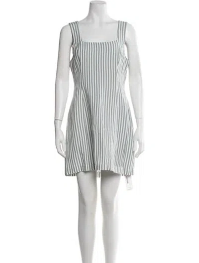 Pre-owned Posse Striped Mini Dress In Green