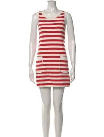 Pre-owned Posse Striped Mini Dress In Red