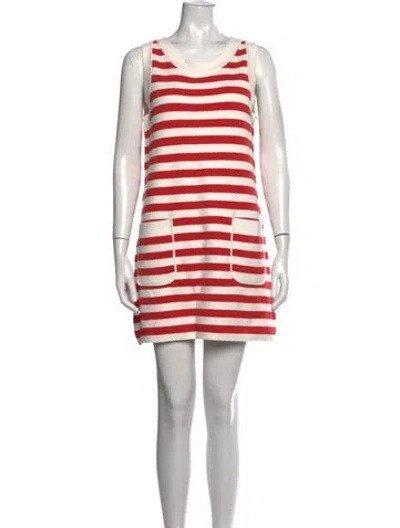 Pre-owned Posse Striped Mini Dress In Red