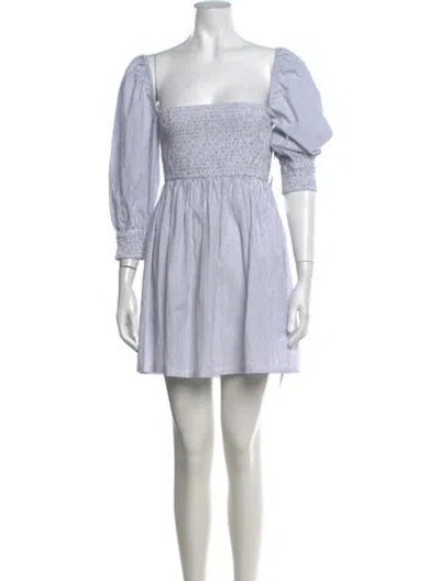 Pre-owned Posse Striped Mini Dress W/ Tags In Blue/white