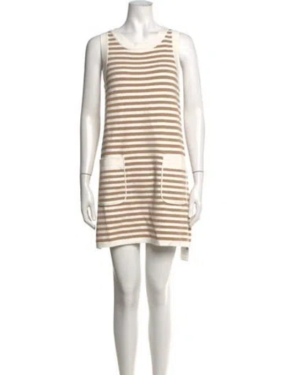 Pre-owned Posse Striped Mini Dress W/ Tags In Neutrals