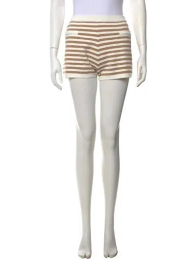 Pre-owned Posse Striped Mini Shorts In Neutrals