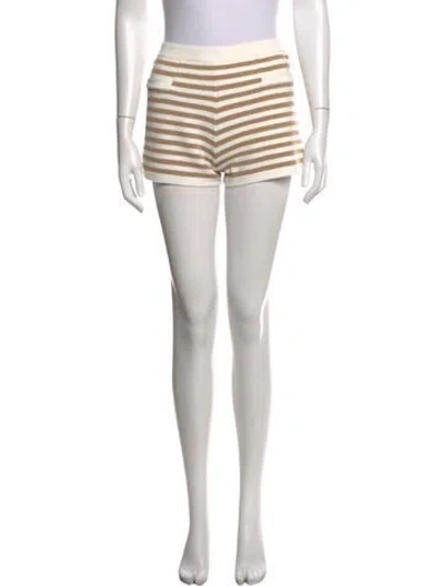 Pre-owned Posse Striped Mini Shorts W/ Tags In Neutrals