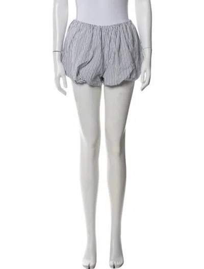 Pre-owned Posse Striped Mini Shorts In White