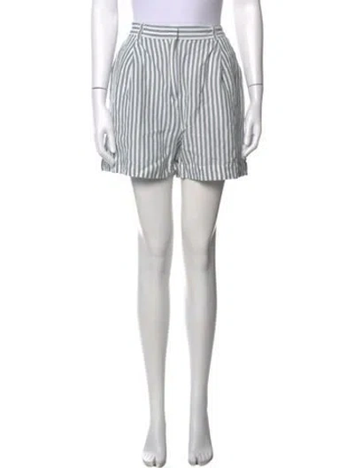 Pre-owned Posse Striped Mini Shorts In White