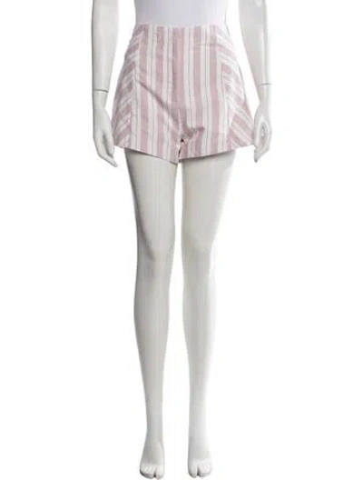 Pre-owned Posse Striped Mini Shorts In White