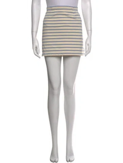 Pre-owned Posse Striped Mini Skirt In Blue