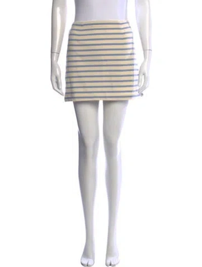 Pre-owned Posse Striped Mini Skirt In Blue