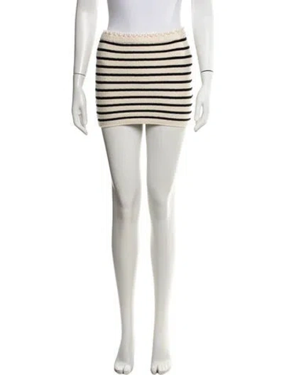 Pre-owned Posse Striped Mini Skirt In Neutrals
