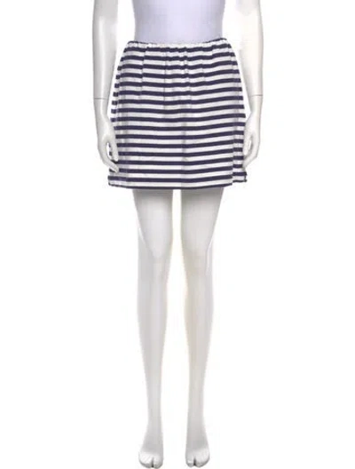 Pre-owned Posse Striped Mini Skirt W/ Tags In Blue