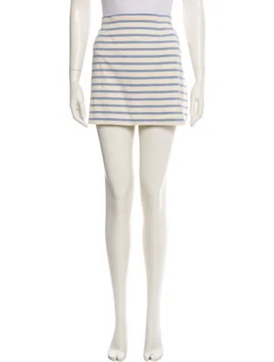 Pre-owned Posse Striped Mini Skirt W/ Tags In Neutral