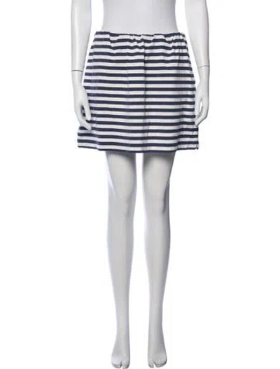 Pre-owned Posse Striped Mini Skirt W/ Tags In White