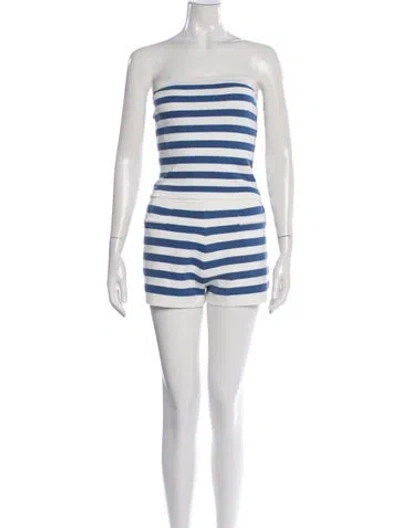 Pre-owned Posse Striped Pant Set In Blue