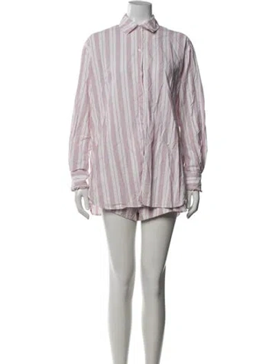 Pre-owned Posse Striped Short Set In Multicolor