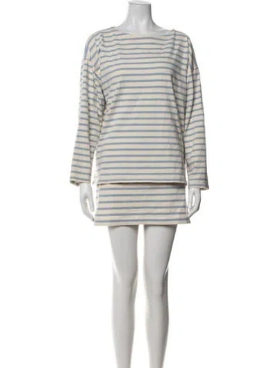 Pre-owned Posse Striped Skirt Set In Neutrals