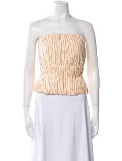 Pre-owned Posse Striped Strapless Crop Top In Multi