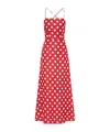Posse Lori Polka-dot Linen Maxi Dress
