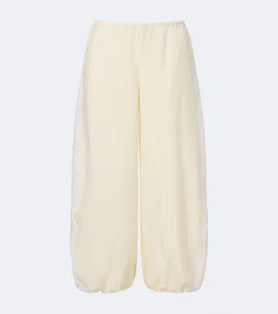 Posse Tabitha Embroidered Balloon Pants In Yellow