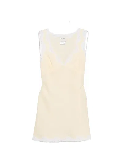 Posse Tabitha Lace-trim Mini Dress In Yellow