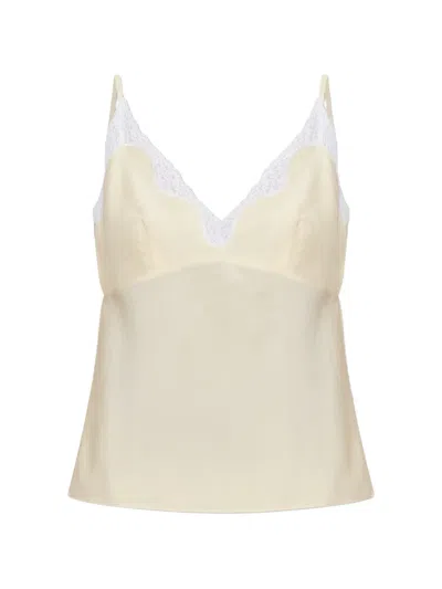 Posse Tabitha Lace-trim Top In Neutral